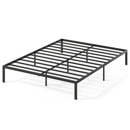 Queen Size Metal Bed Frame, Heavy Duty Support Slats, Black