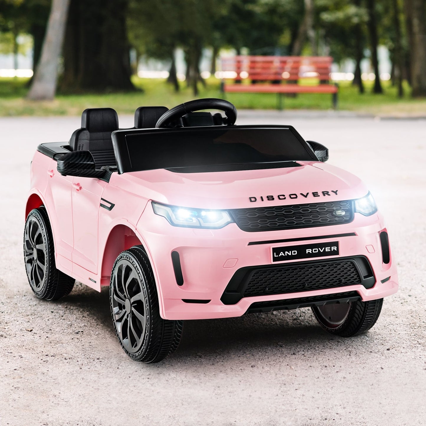12V Kids Ride On Car, Remote Control, Lockable Doors, Pink Powered Ride On Toys at Gallery Canada