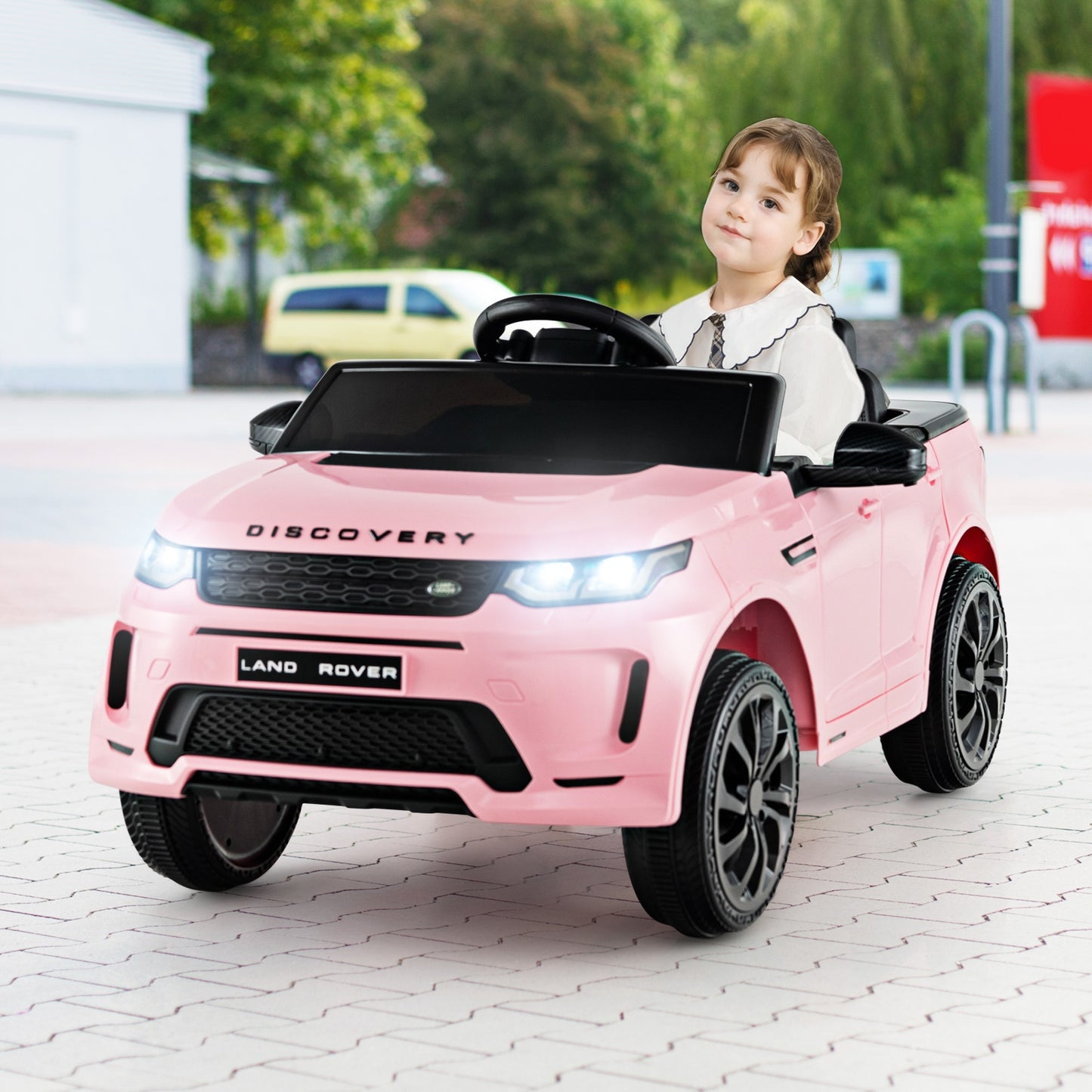 12V Kids Ride On Car, Remote Control, Lockable Doors, Pink Powered Ride On Toys at Gallery Canada