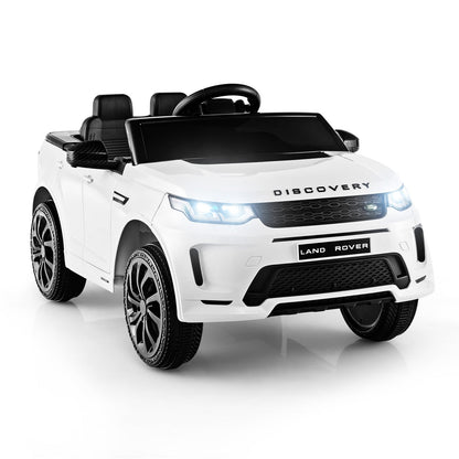 12V Kids Ride On Car, Remote Control, Lockable Doors, LED Lights, White Powered Ride On Toys at Gallery Canada