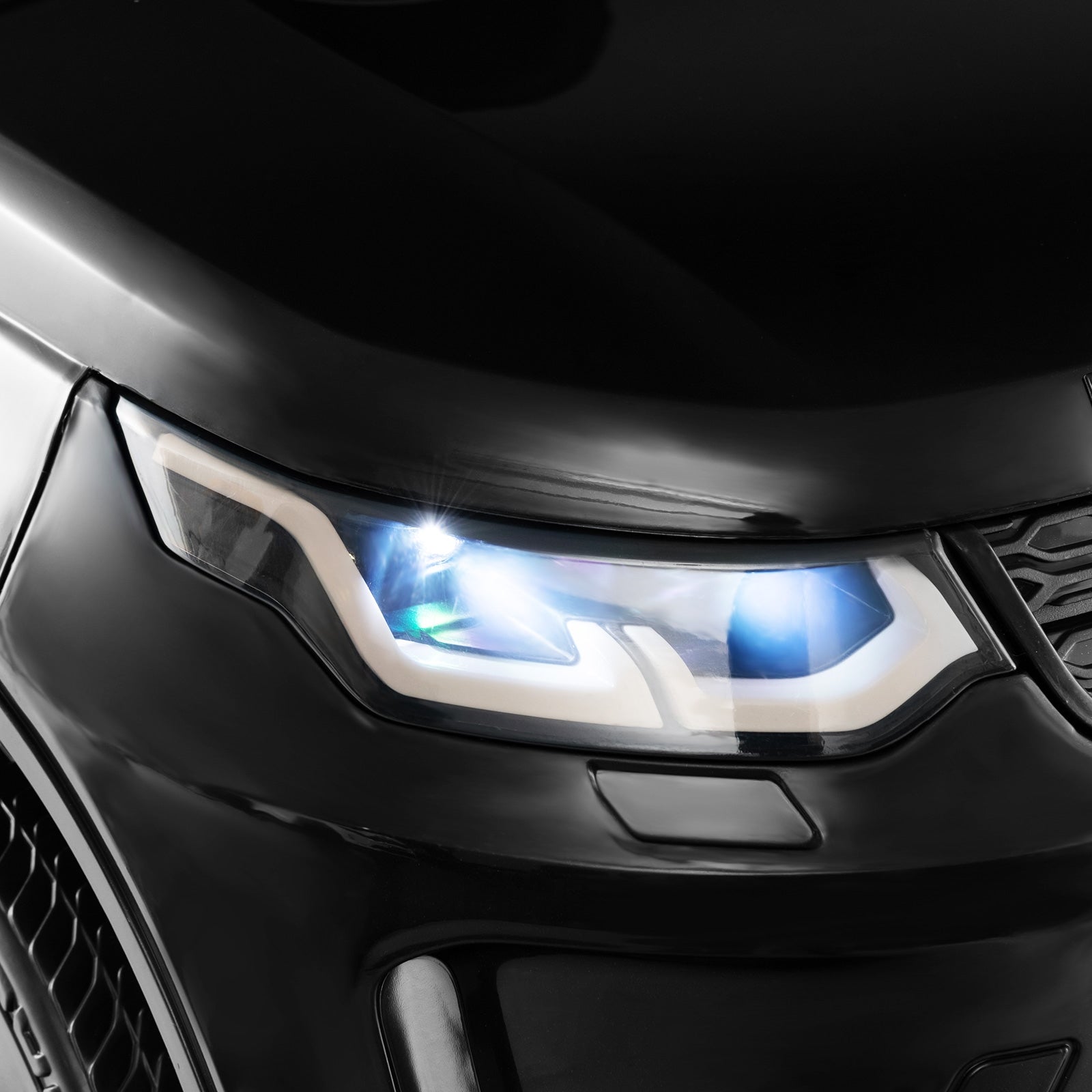 12V Kids Ride On Car with Remote Control Lockable Doors Slow Start System and LED Lights, Black Powered Ride On Toys at Gallery Canada