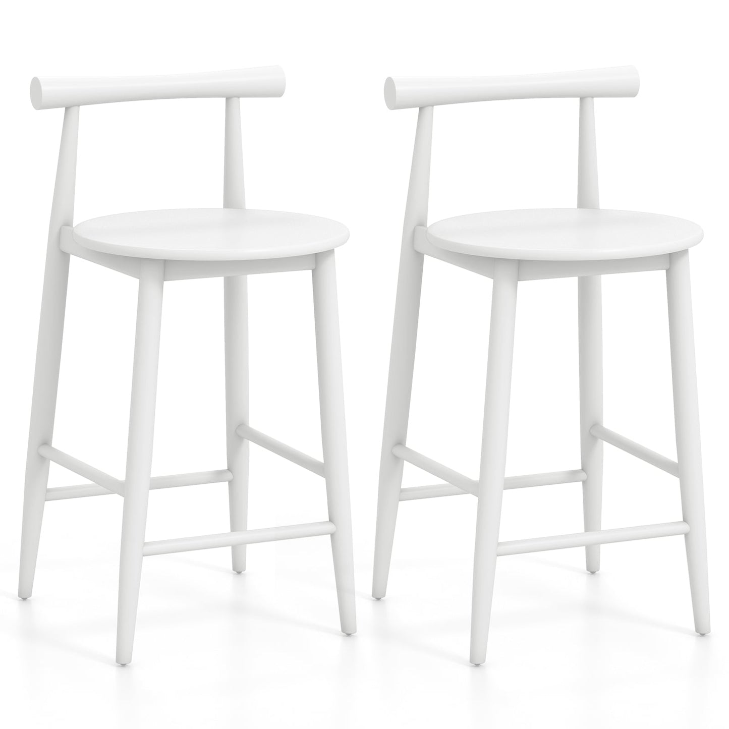 Counter Height Bar Chair Set, Acacia Wood Frame, White Bar Stools at Gallery Canada
