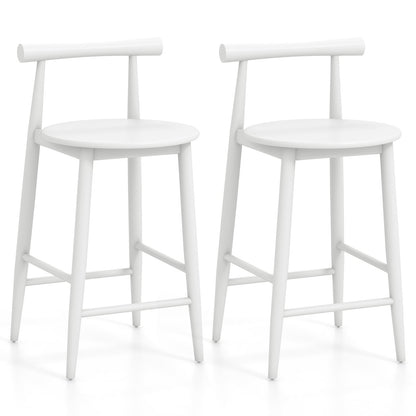 Counter Height Bar Chair Set, Acacia Wood Frame, White Bar Stools at Gallery Canada