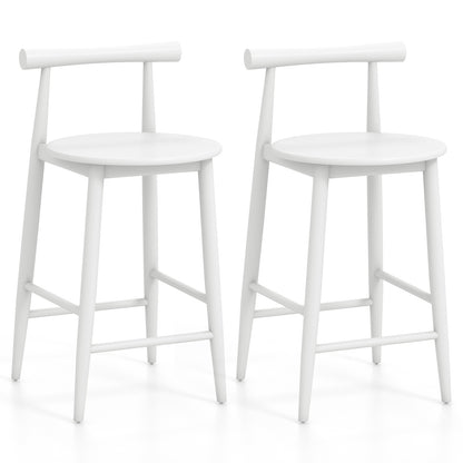 Counter Height Bar Chair Set with Acacia Wood Frame and Supporting Legs, White Bar Stools at Gallery Canada
