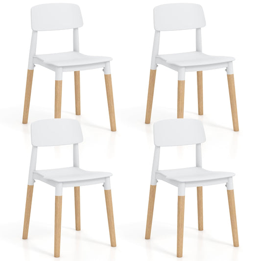 Modern Dining Side Chairs Set of 4, Ergonomic Backrest, White Dining Chairs White at Gallery Canada