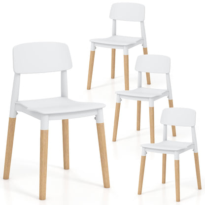 Modern Dining Side Chairs Set of 4 with Ergonomic Backrest for Dining Room, White Dining Chairs at Gallery Canada