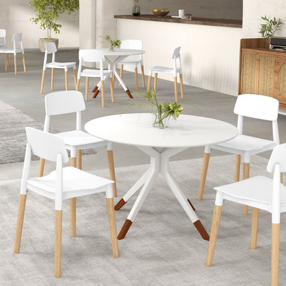 Modern Dining Side Chairs Set of 4 with Ergonomic Backrest for Dining Room, White Dining Chairs at Gallery Canada