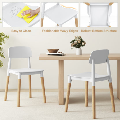 Modern Dining Side Chairs Set of 4 with Ergonomic Backrest for Dining Room, White Dining Chairs at Gallery Canada