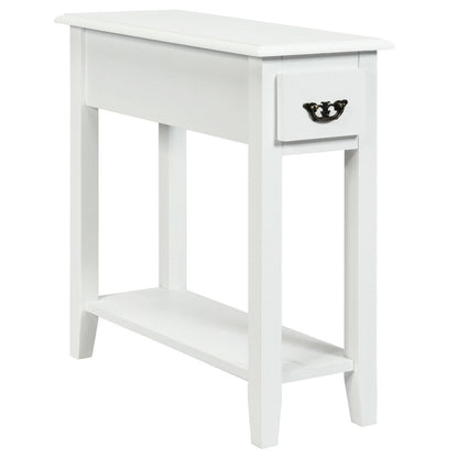 2 Tier End Bedside Sofa Side Table Narrow Nightstand, White End & Side Tables at Gallery Canada