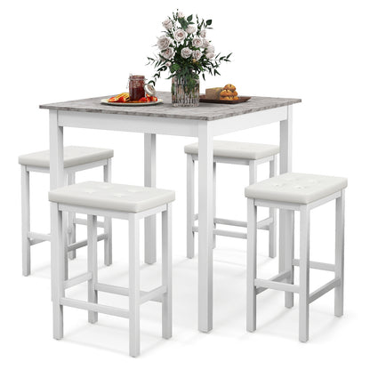 5-Piece Bar Table Set Counter-Height Dining Table and 4 Bar Stools, White Dining Room Sets at Gallery Canada