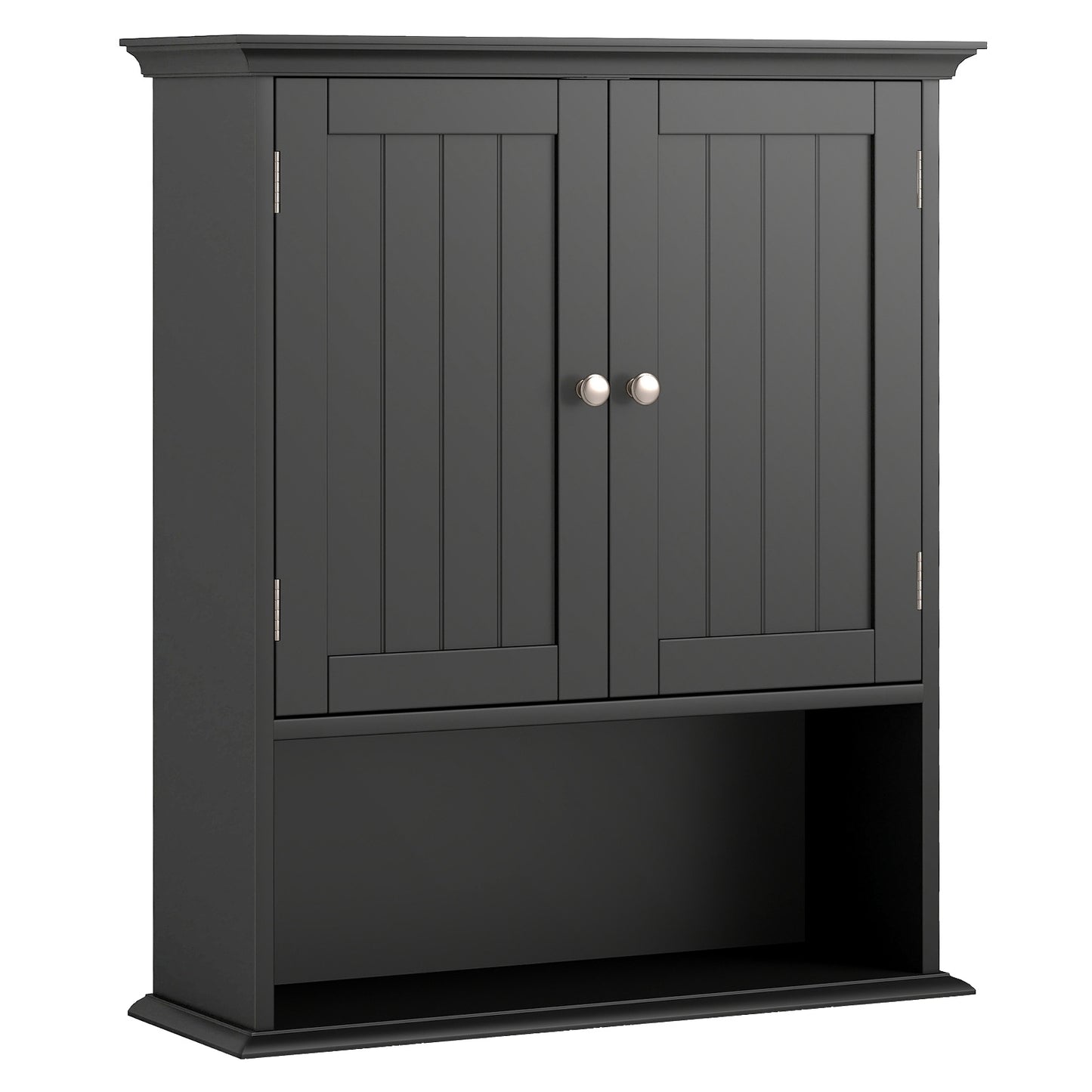 Wall Mount Bathroom Cabinet Storage Organizer with Doors and Shelves, Black Wall Cabinets at Gallery Canada