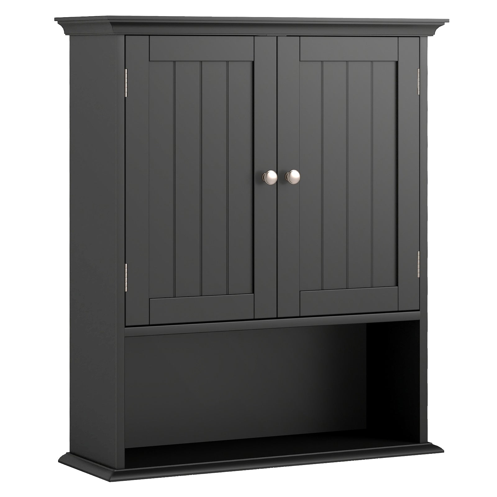 Wall Mount Bathroom Cabinet Storage Organizer with Doors and Shelves, Black Wall Cabinets at Gallery Canada