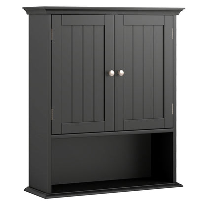 Wall Mount Bathroom Cabinet Storage Organizer with Doors and Shelves, Black Wall Cabinets at Gallery Canada
