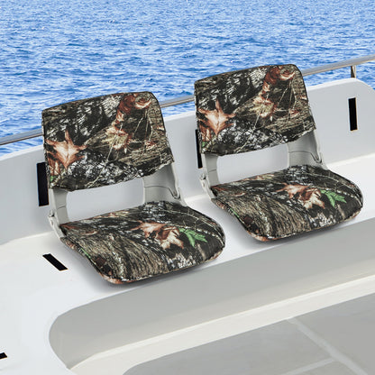Low Back Folding Padded Boat Seat with 4 Bolts for Outdoor Adventures, Camouflage Water Sports at Gallery Canada
