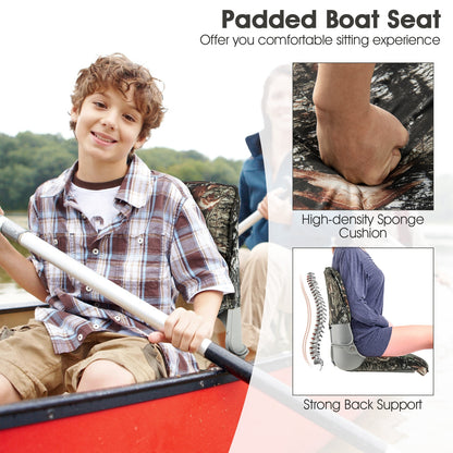 Low Back Folding Padded Boat Seat with 4 Bolts for Outdoor Adventures, Camouflage Water Sports at Gallery Canada