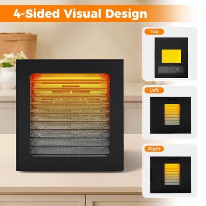 10 Stainless Steel Trays Dryer with 10 Presets, Black Dryers at Gallery Canada