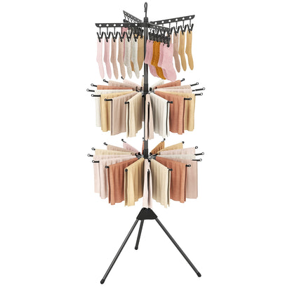 3-Tier Tripod Freestanding Folding Clothes Drying Rack with 24 Clips, Black Drying Racks at Gallery Canada