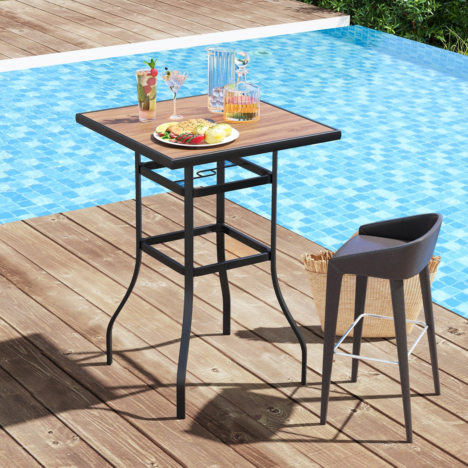 27.5 Inches Patio Bar Table for Garden Backyard Poolside Patio Coffee Tables at Gallery Canada