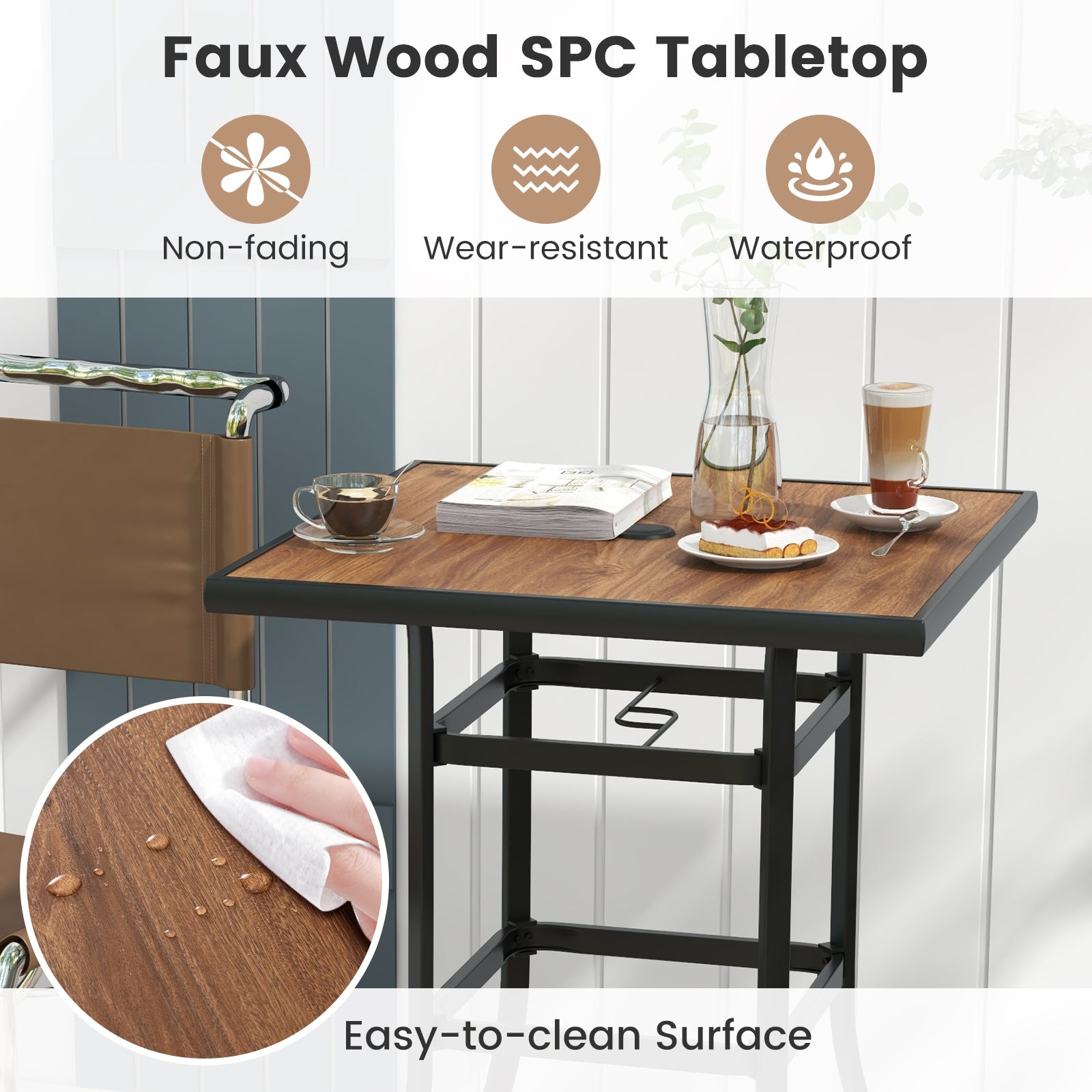 27.5 Inches Patio Bar Table for Garden Backyard Poolside Patio Coffee Tables at Gallery Canada