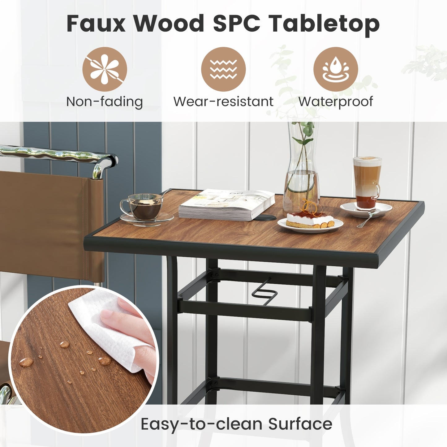 27.5 Inches Patio Bar Table for Garden Backyard Poolside Patio Coffee Tables at Gallery Canada