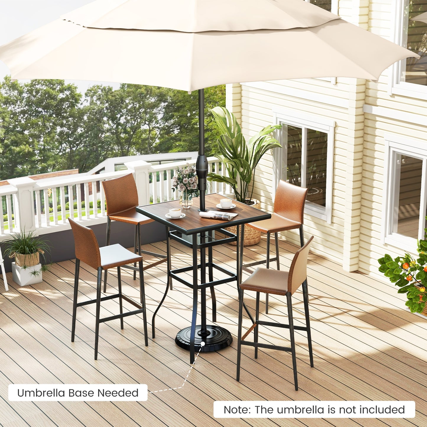 27.5 Inches Patio Bar Table for Garden Backyard Poolside Patio Coffee Tables at Gallery Canada