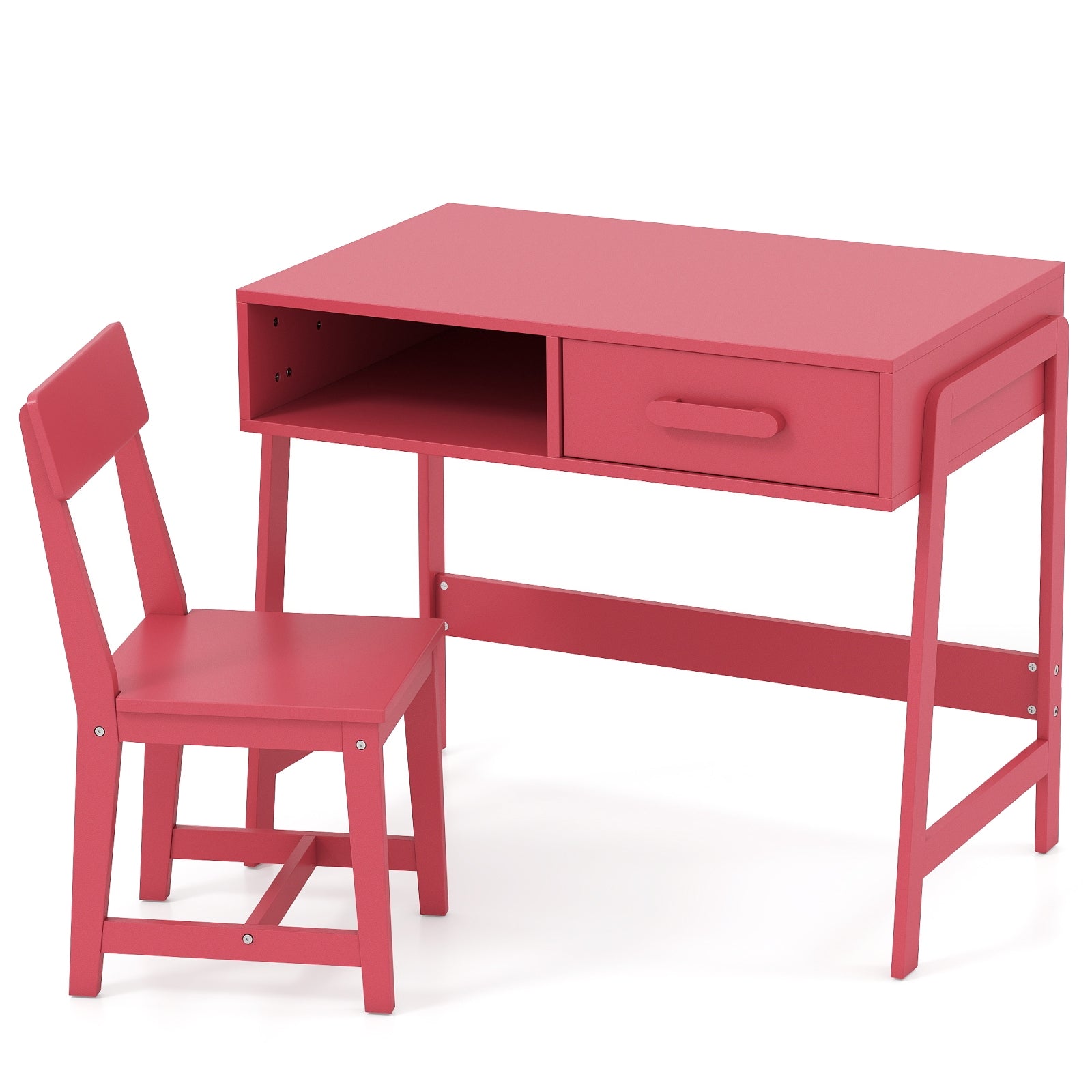 Kids Desk and Chair Set with Storage Drawer and Hutch, Pink Kids Table & Chair Sets at Gallery Canada