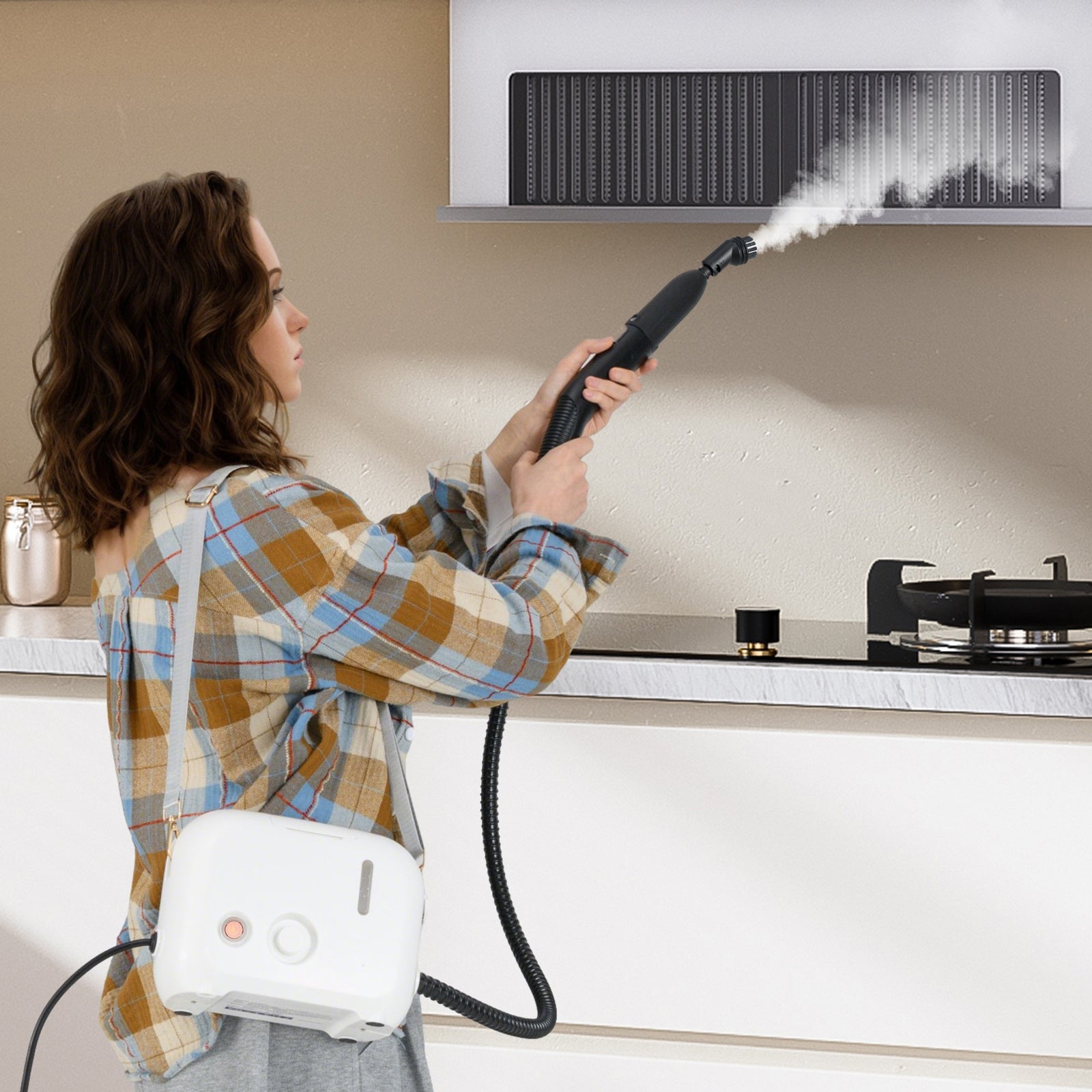 1500W Portable Steam Cleaner with 34 oz Water Tank, White Vacuums & Cleaners at Gallery Canada