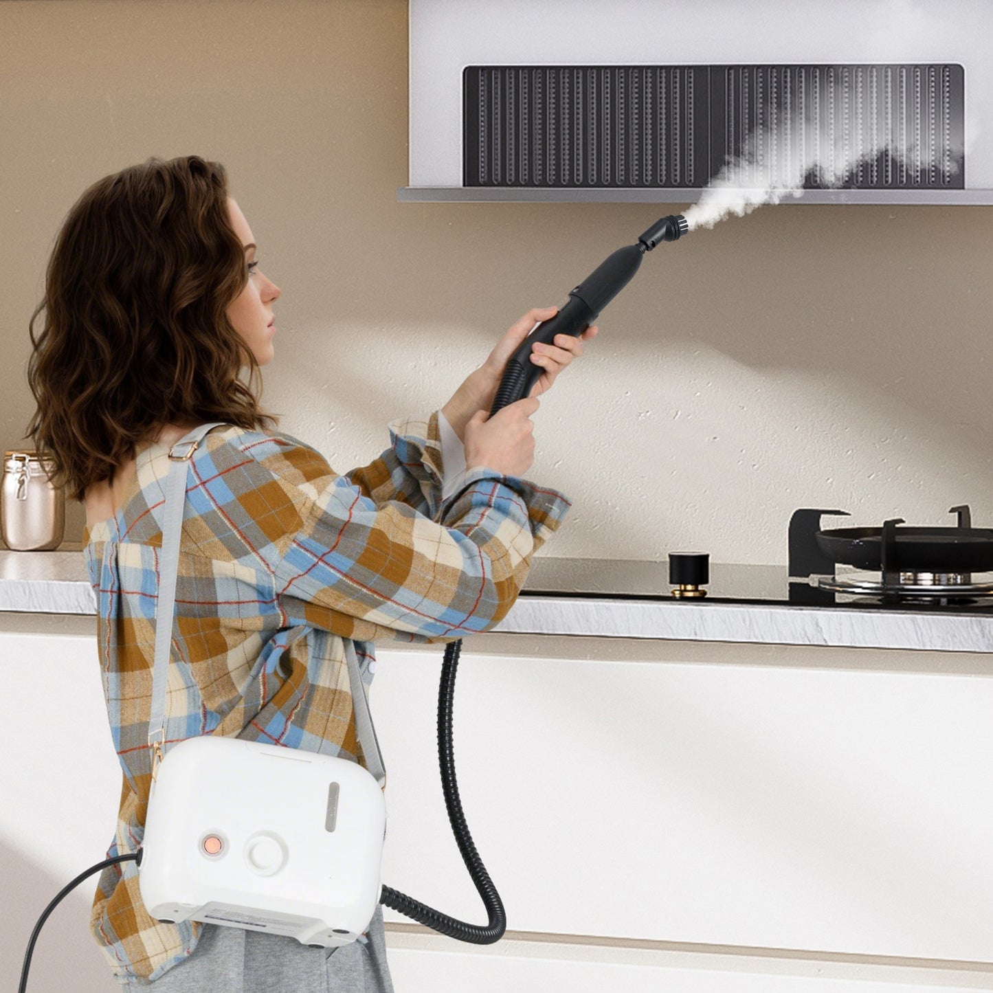 1500W Portable Steam Cleaner with 34 oz Water Tank, White Vacuums & Cleaners at Gallery Canada