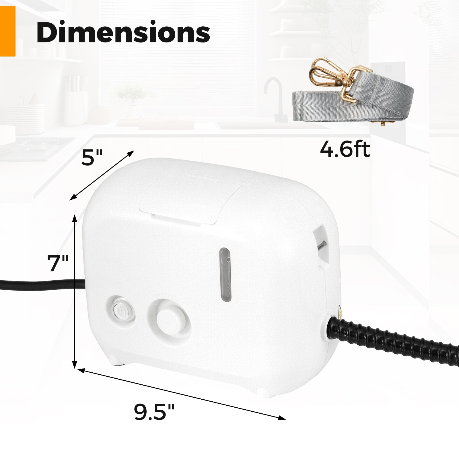 1500W Portable Steam Cleaner with 34 oz Water Tank, White Vacuums & Cleaners at Gallery Canada