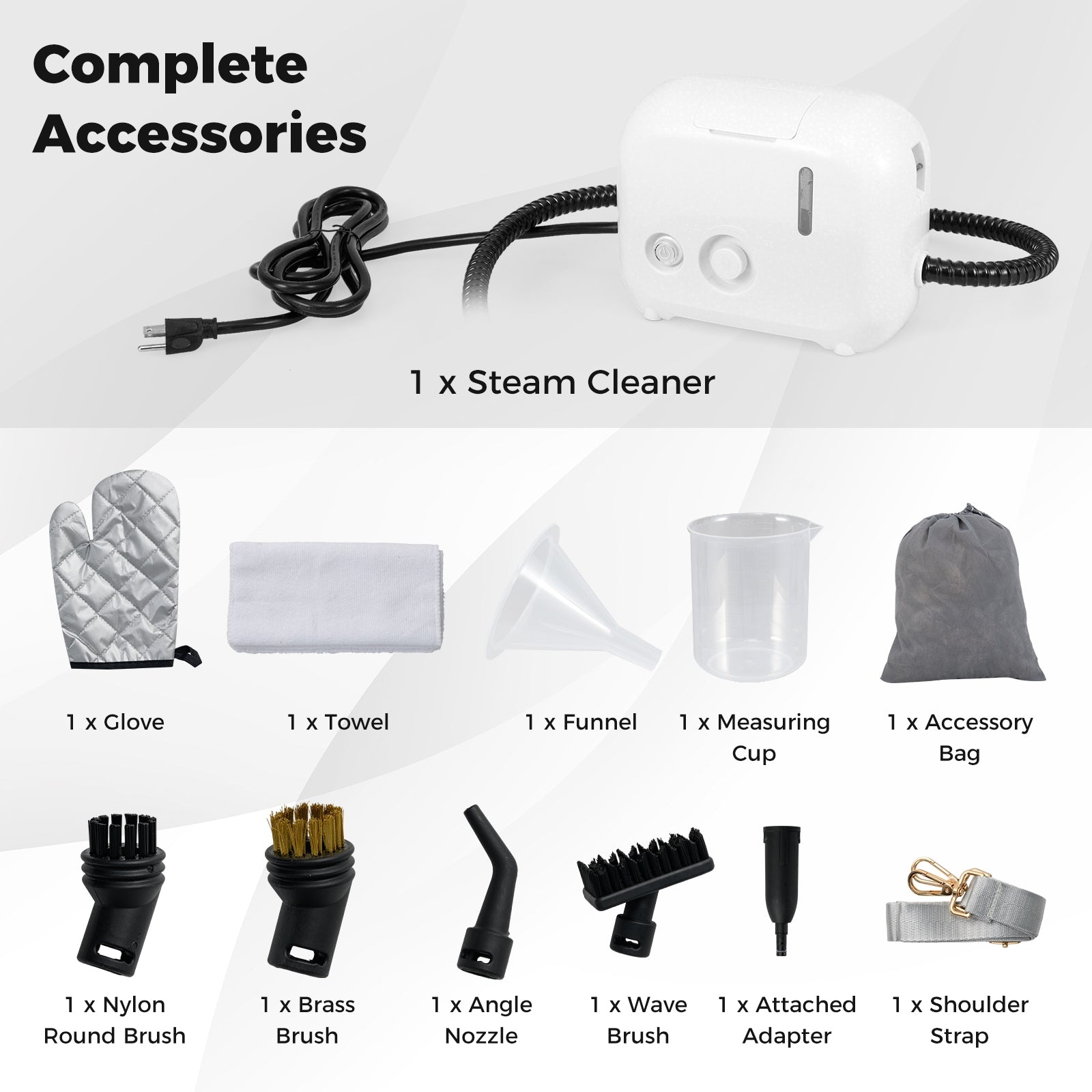 1500W Portable Steam Cleaner with 34 oz Water Tank, White Vacuums & Cleaners at Gallery Canada