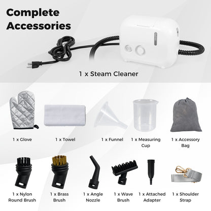 1500W Portable Steam Cleaner with 34 oz Water Tank, White Vacuums & Cleaners at Gallery Canada