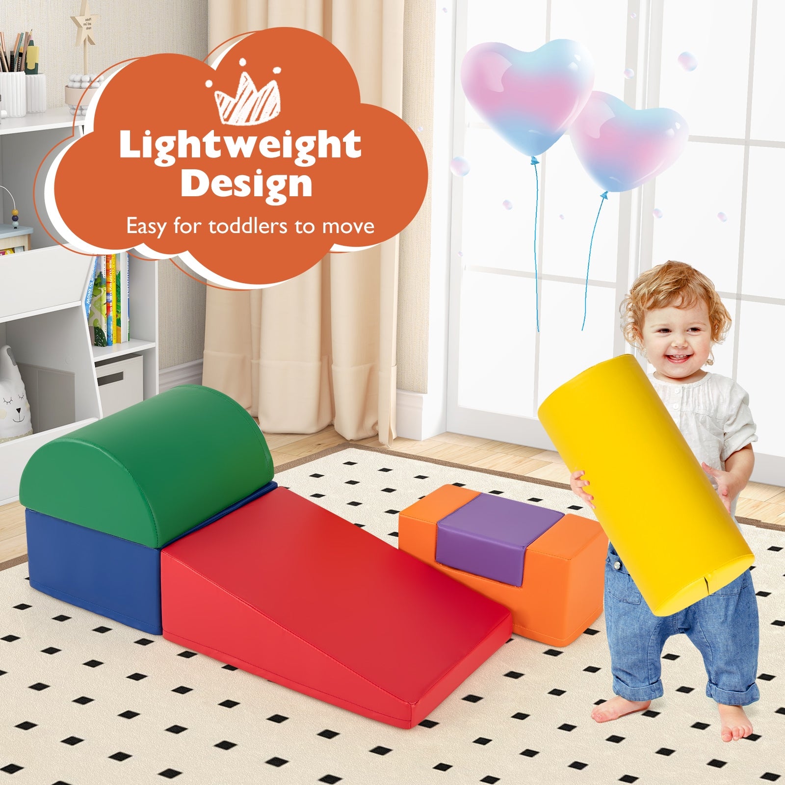 6 Pieces Foam Climbing Blocks Indoor Climb and Crawl Activity Playset with Rectangles, Orange Climbers & Slides at Gallery Canada