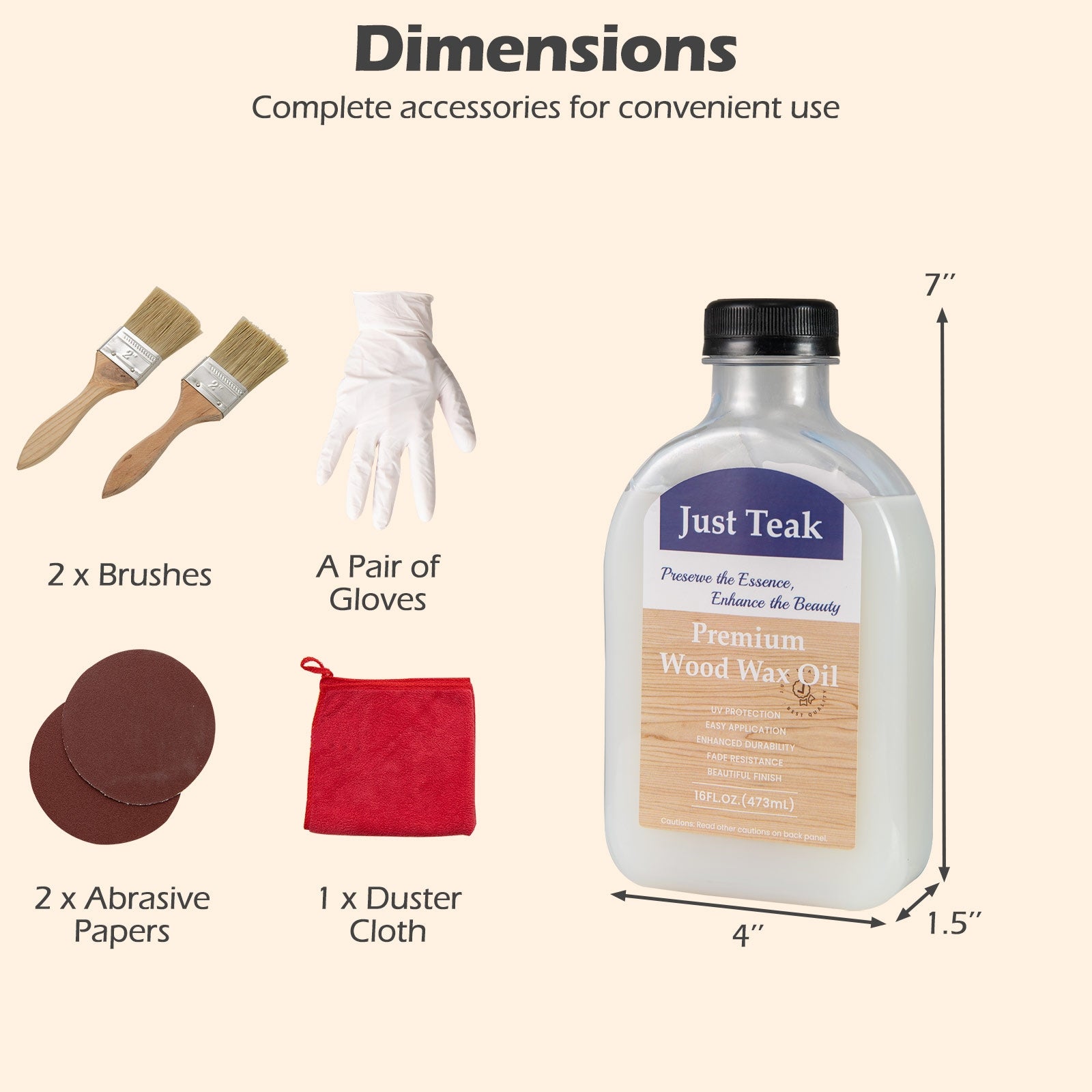 Wood Wax Oil for Outdoor and Indoor Furniture Teak Care Kit to Restore and Protect Wood, Transparent Outdoor Furniture Accessories at Gallery Canada