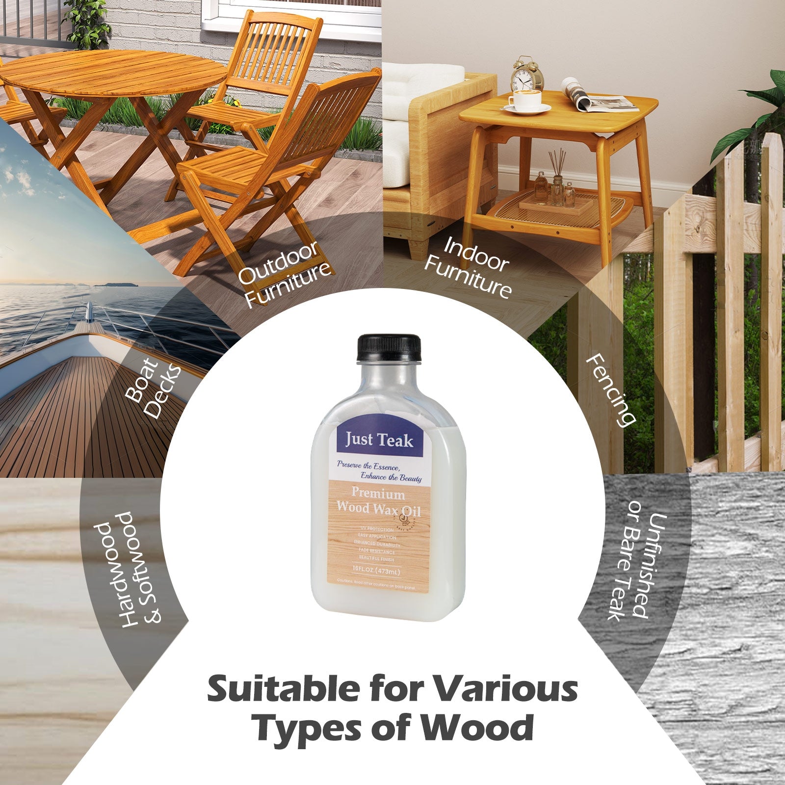 Wood Wax Oil for Outdoor and Indoor Furniture Teak Care Kit to Restore and Protect Wood, Transparent Outdoor Furniture Accessories at Gallery Canada
