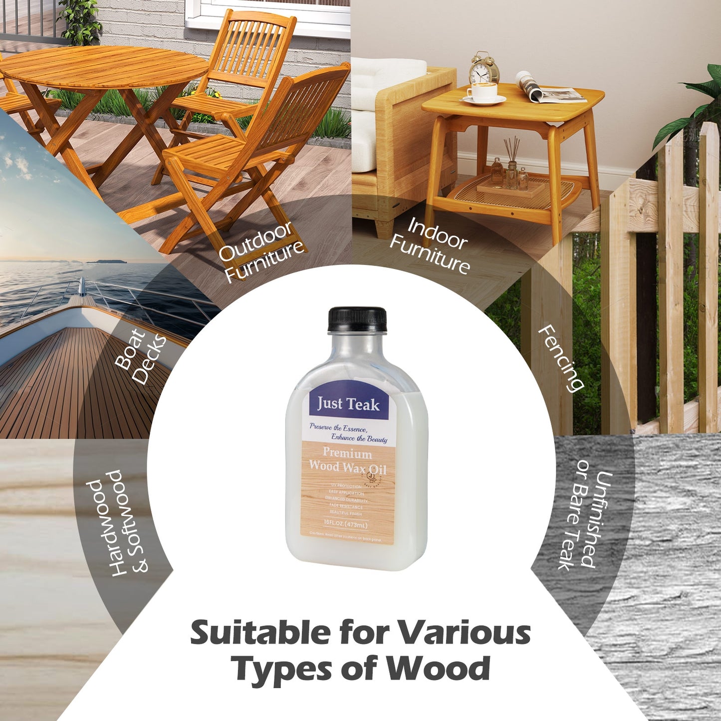 Wood Wax Oil for Outdoor and Indoor Furniture Teak Care Kit to Restore and Protect Wood, Transparent Outdoor Furniture Accessories at Gallery Canada