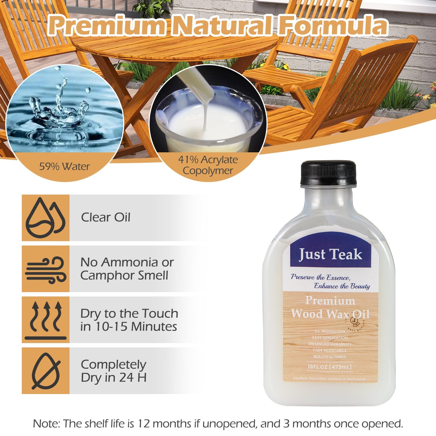 Wood Wax Oil for Outdoor and Indoor Furniture Teak Care Kit to Restore and Protect Wood, Transparent Outdoor Furniture Accessories at Gallery Canada