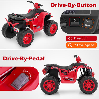 24V Kids Ride-On Electric ATV with Wireless Connection for Toddlers 3-8 Years Old, Red Powered Ride On Toys at Gallery Canada