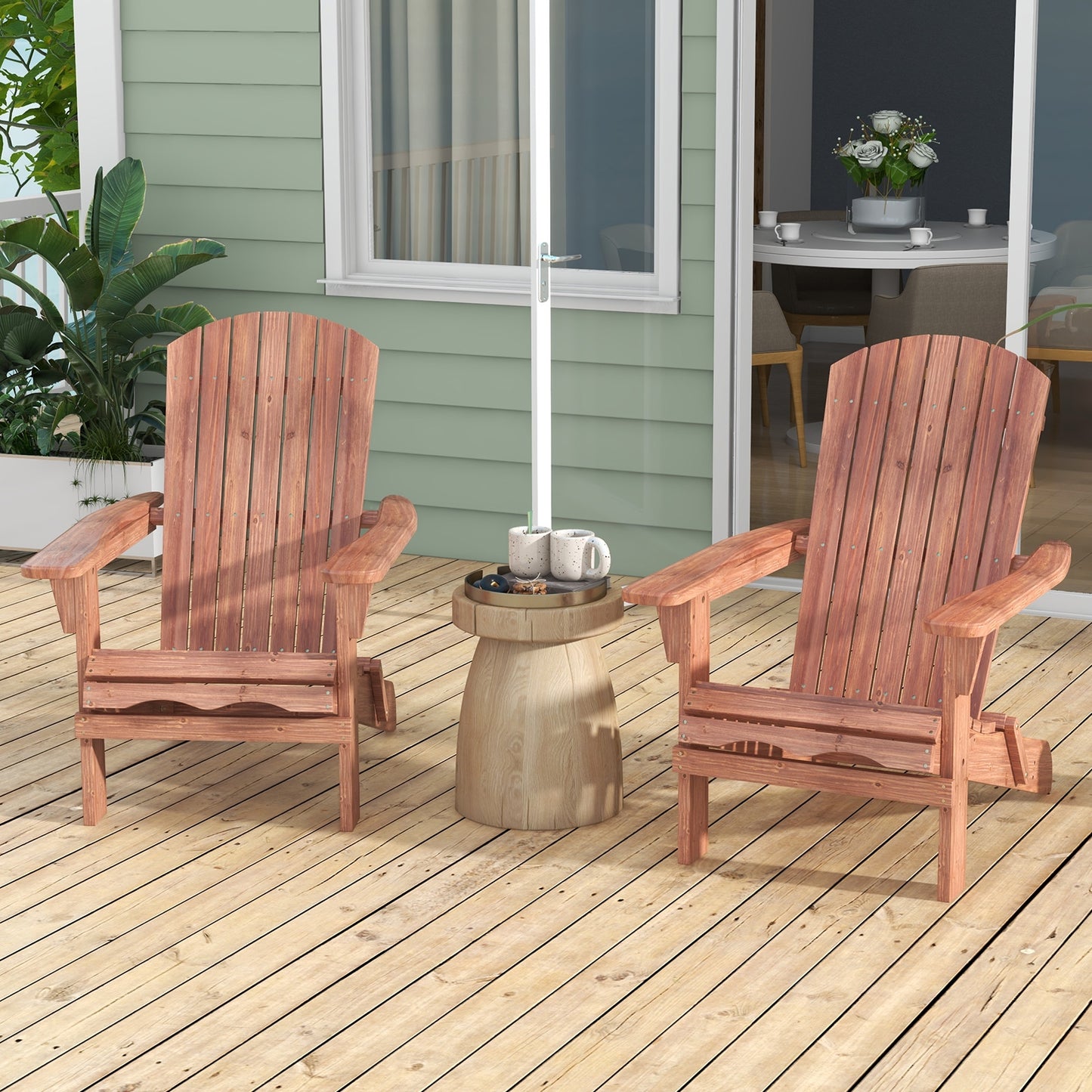 Folding Adirondack Chair Set, Brown Adirondack Chairs at Gallery Canada
