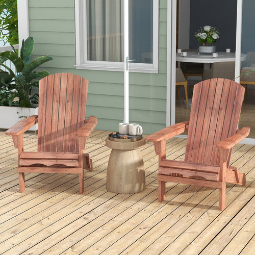 Folding Adirondack Chair Set, Brown