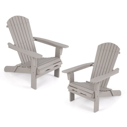 Folding Adirondack Chair Set, High Backrest, Wide Armrests, Gray Adirondack Chairs at Gallery Canada