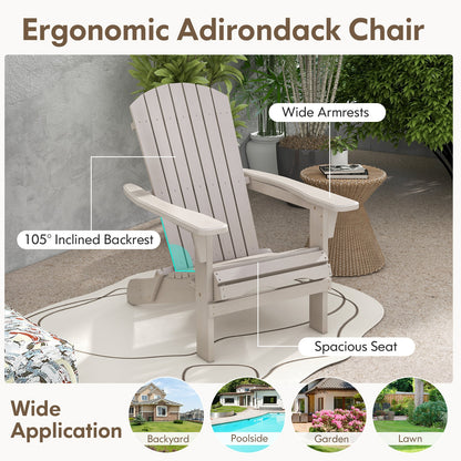 Folding Adirondack Chair Set, High Backrest, Wide Armrests, Gray Adirondack Chairs at Gallery Canada