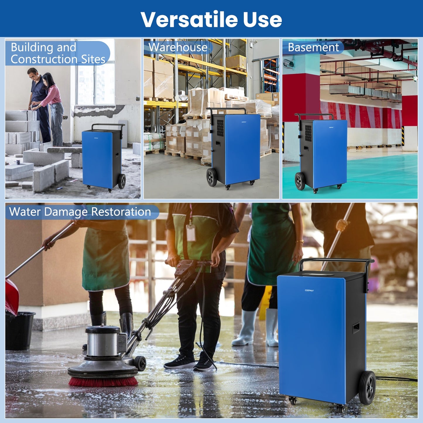 215 Pints 8000 Sq.Ft Commercial Dehumidifier For Home and Basement with 24H Timer, Blue Dehumidifiers at Gallery Canada