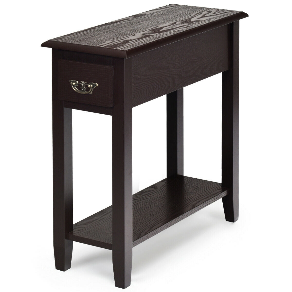 2 Tier Sofa Side Table With Drawer, Shelf, Dark Brown End & Side Tables at Gallery Canada