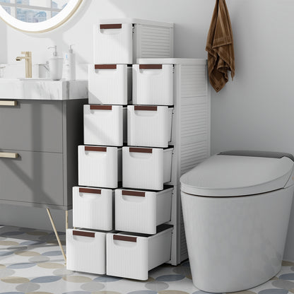 3/4/5/6-Drawer Rolling Organizer Unit Narrow Storage Cabinet with Built-In Wheels for Small Space-5-Drawer, White Dressers & Chests at Gallery Canada