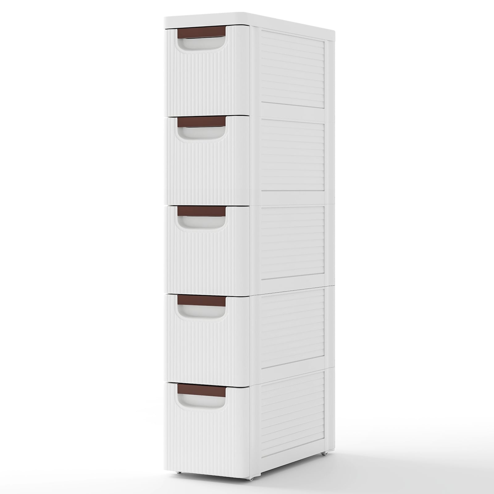 5-Drawer Rolling Organizer Unit, Narrow Storage Cabinet, White Dressers & Chests at Gallery Canada