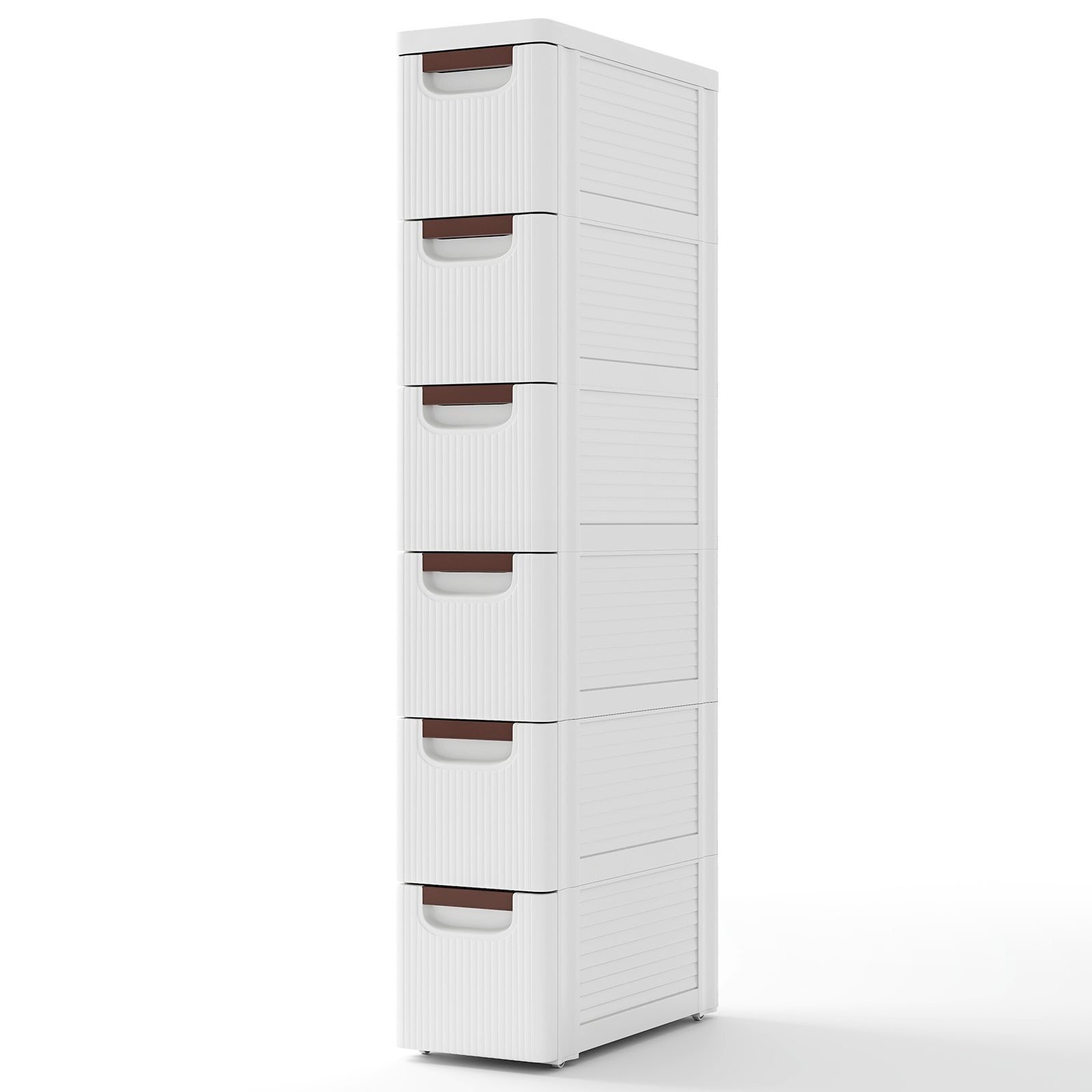 3/4/5/6-Drawer Rolling Organizer Unit Narrow Storage Cabinet with Built-In Wheels for Small Space-6-Drawer, White Dressers & Chests at Gallery Canada