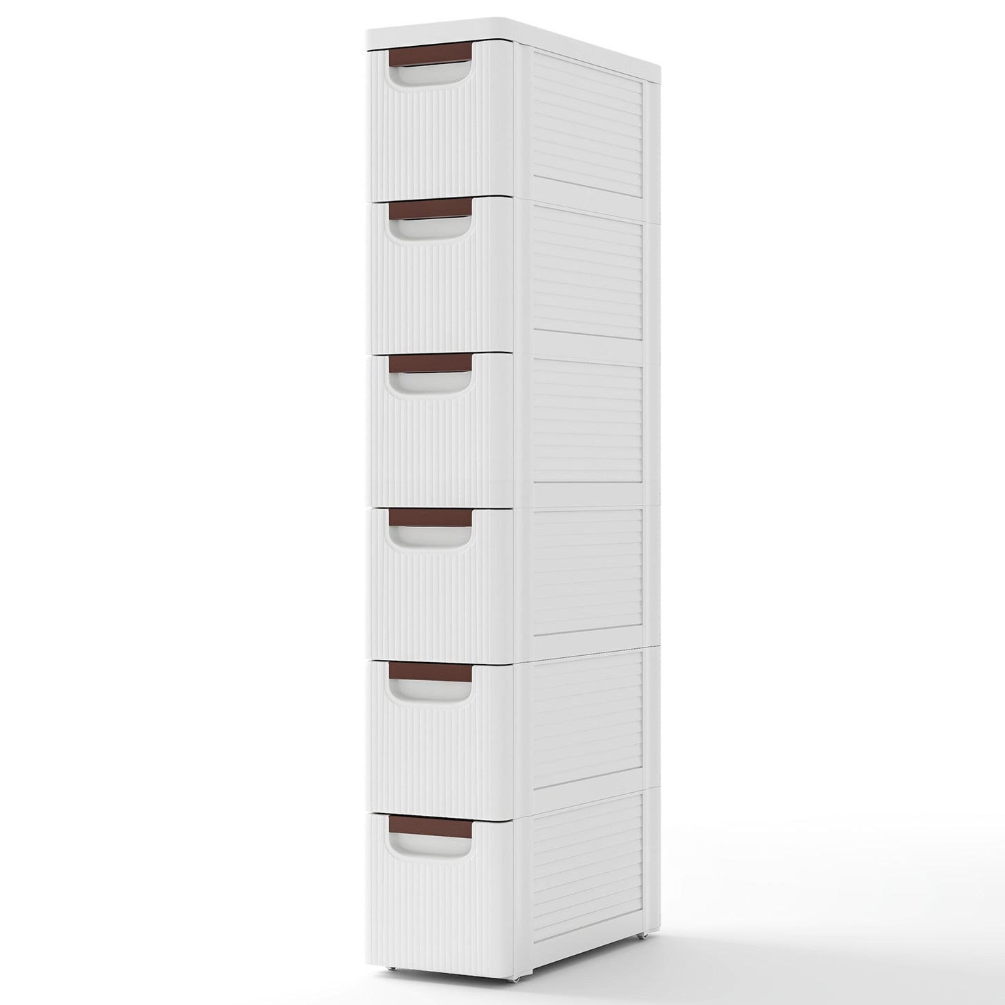 3/4/5/6-Drawer Rolling Organizer Unit Narrow Storage Cabinet with Built-In Wheels for Small Space-6-Drawer, White Dressers & Chests at Gallery Canada