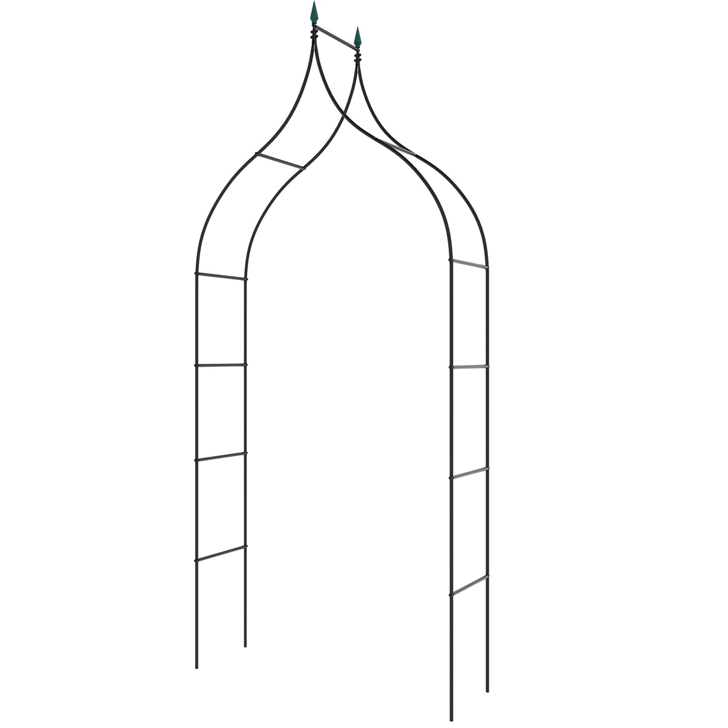 9.5 Feet Decorative Metal Garden Arch for Vine Rose Climbing Wedding Ceremony Party Decoration, Black Outdoor Decor at Gallery Canada