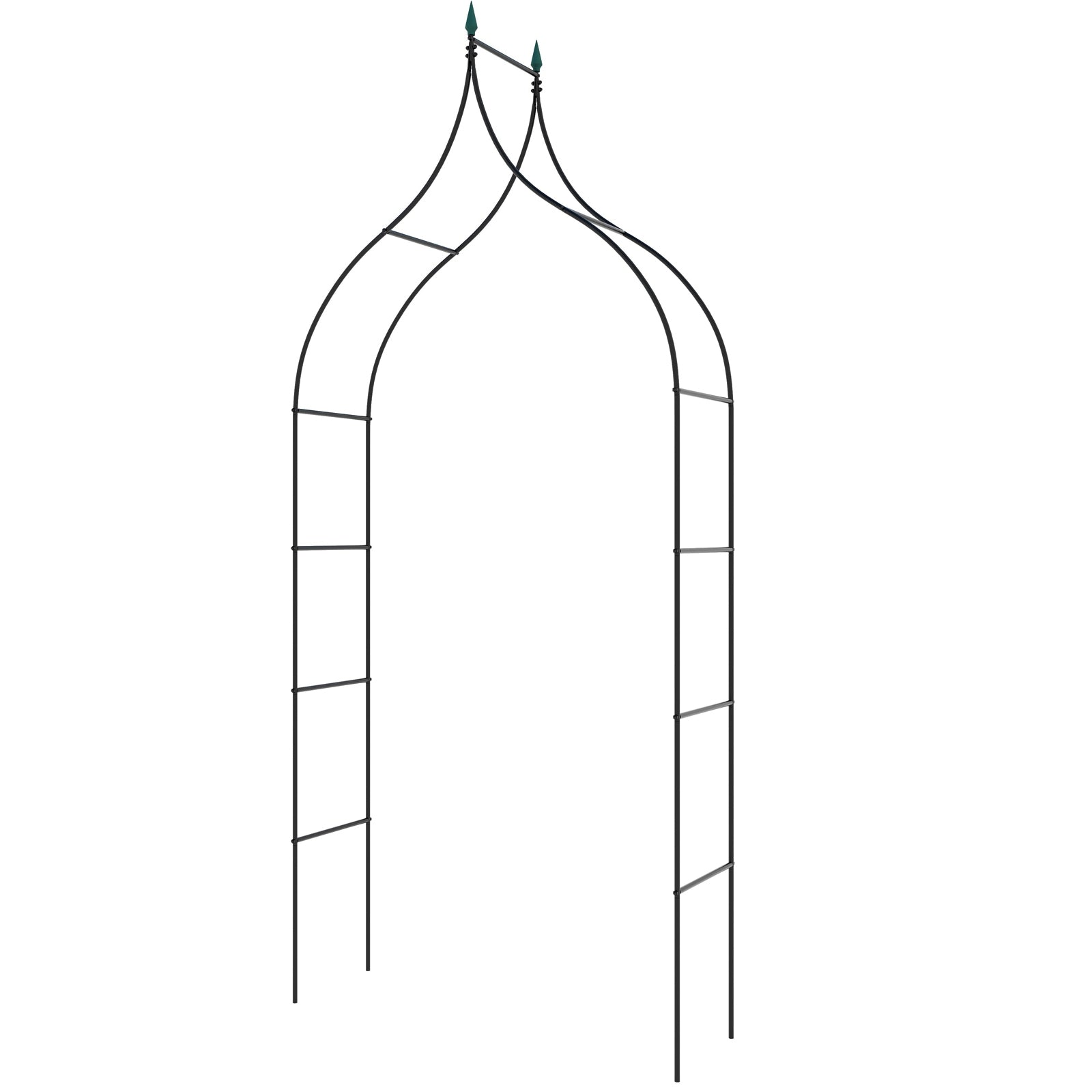 9.5 Feet Metal Garden Arch, For Vine Rose Climbing Wedding, Black Outdoor Decor Black at Gallery Canada
