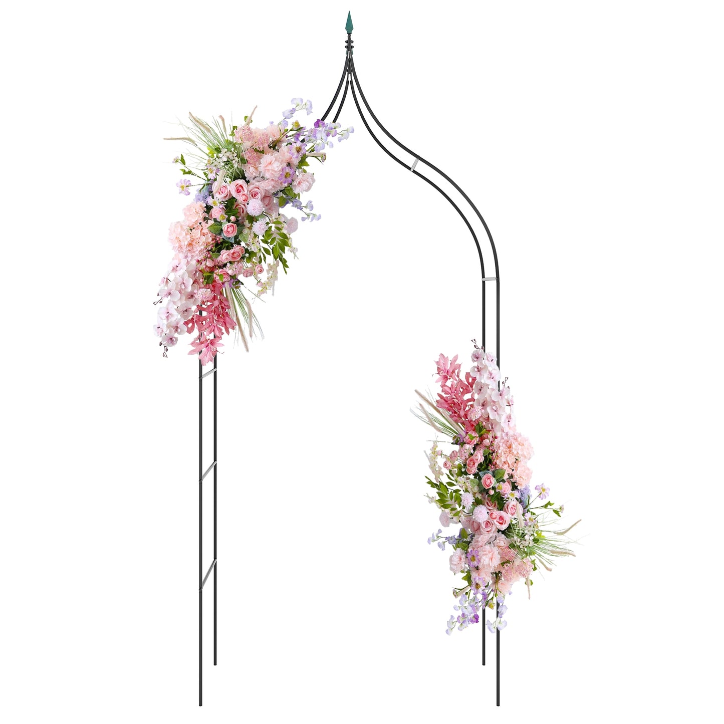 9.5 Feet Decorative Metal Garden Arch for Vine Rose Climbing Wedding Ceremony Party Decoration, Black Outdoor Decor at Gallery Canada